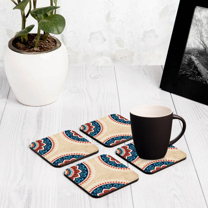 Mandala Vintage 4 piece Coaster Set 3.75" x 3.75"