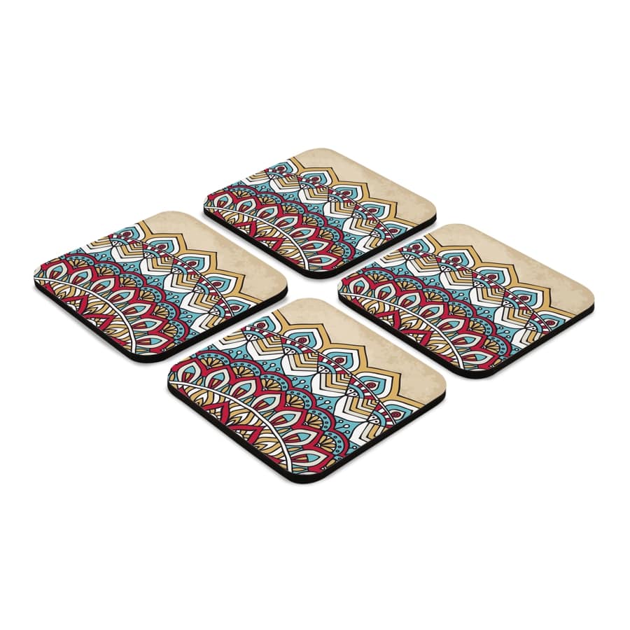 Mandala Vintage 2 4 piece Coaster Set 3.75" x 3.75"