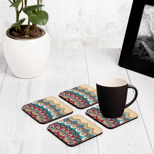 Mandala Vintage 2 4 piece Coaster Set 3.75" x 3.75"