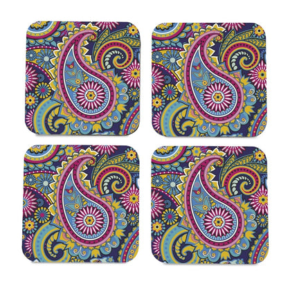 Blue Paisley 4 piece Coaster Set 3.75" x 3.75"