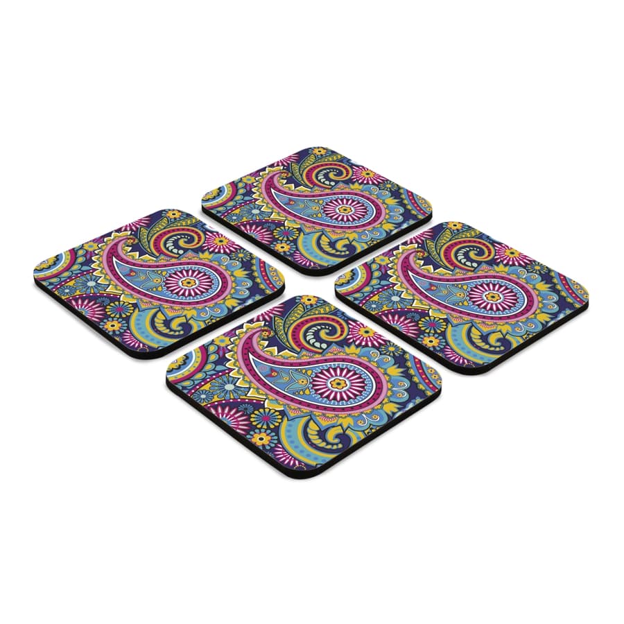 Blue Paisley 4 piece Coaster Set 3.75" x 3.75"