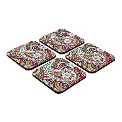 Pink Paisley 4 piece Coaster Set 3.75" x 3.75"