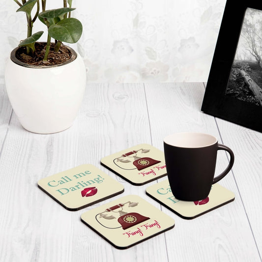 Tring Tring 4 piece Coaster Set 3.75" x 3.75"