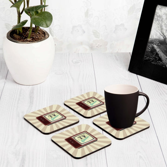 TV Dinner 4 piece Coaster Set 3.75" x 3.75"