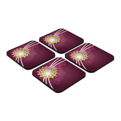 Rakhi Pearls Rose 4 piece Coaster Set 3.75" x 3.75"