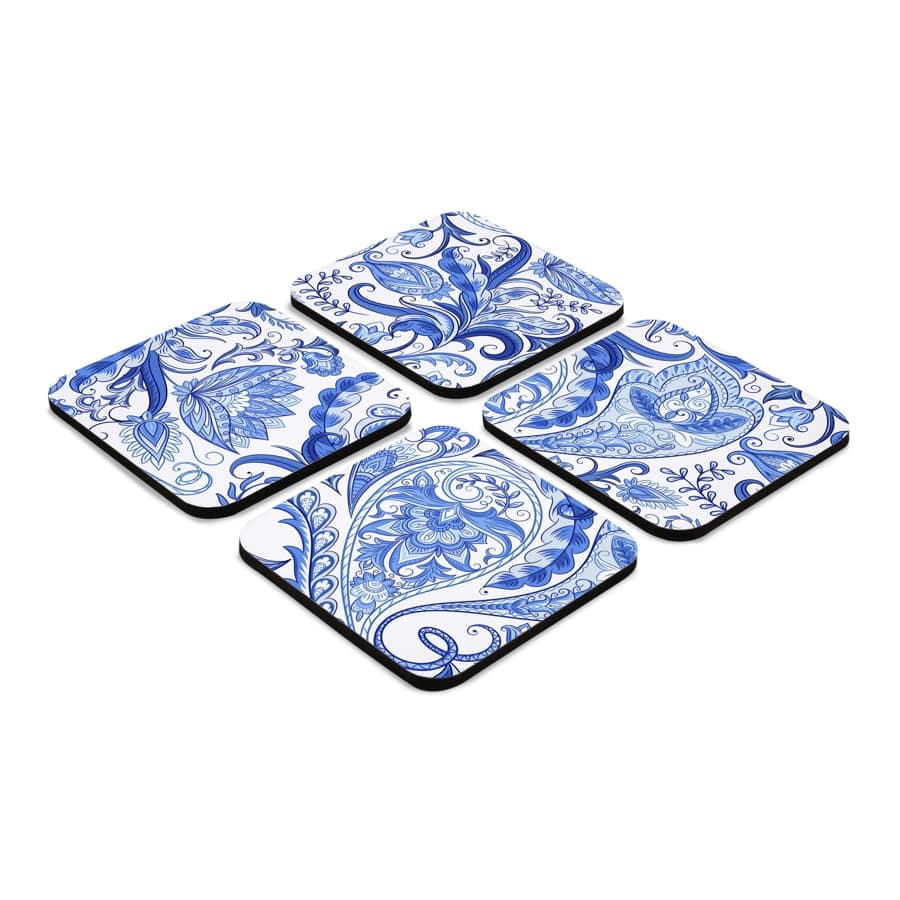 Blue Orient 4 piece Coaster Set 3.75" x 3.75"
