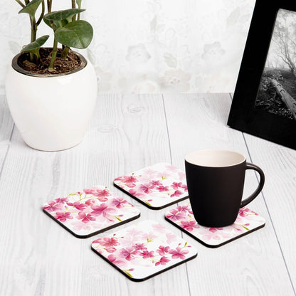 Cherry Blossom 4 piece Coaster Set 3.75" x 3.75"