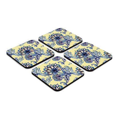 Batik Blue 4 piece Coaster Set 3.75" x 3.75"