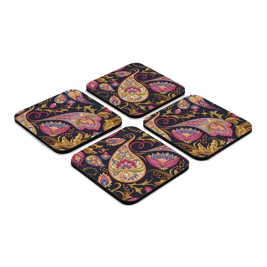 Sameera Navy 4 piece Coaster Set 3.75" x 3.75"