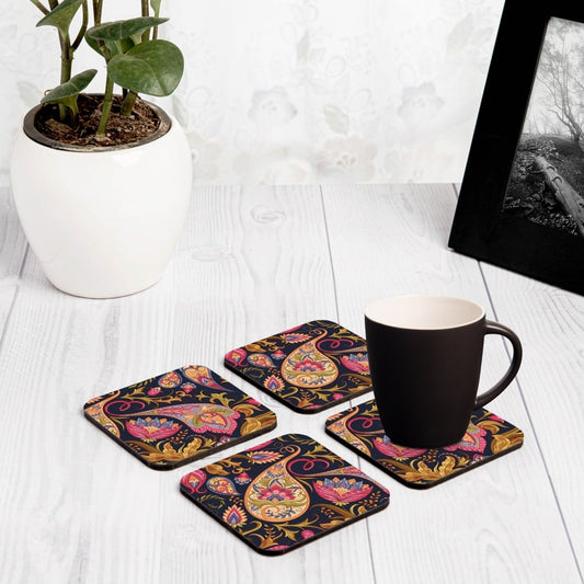 Sameera Navy 4 piece Coaster Set 3.75" x 3.75"