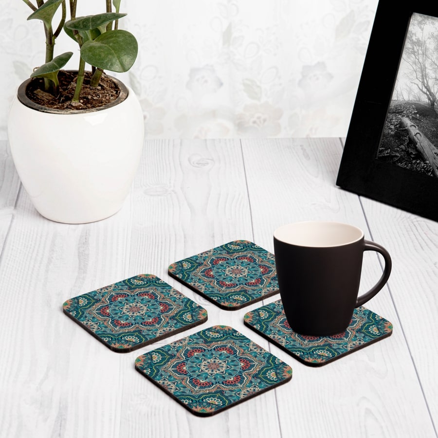 Sheesha 4 piece Coaster Set 3.75" x 3.75"