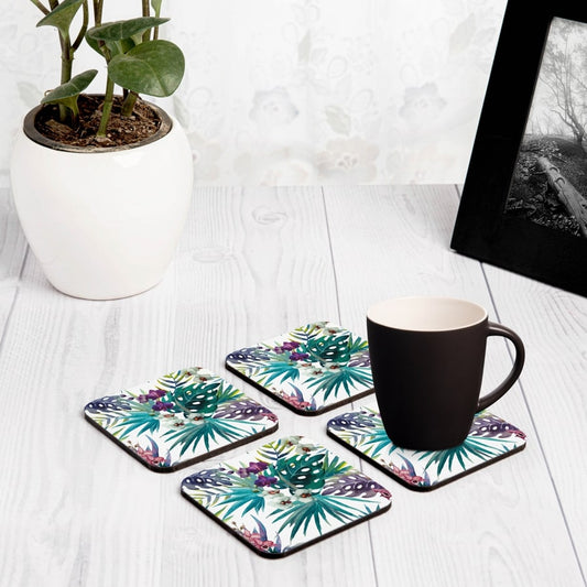 Tropical Palms 4 piece Coaster Set 3.75" x 3.75"