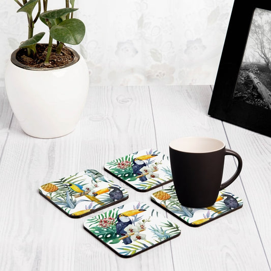 Toucan 4 piece Coaster Set 3.75" x 3.75"