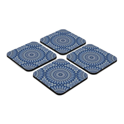 Blue Mandala 2  4 piece Coaster Set 3.75" x 3.75"