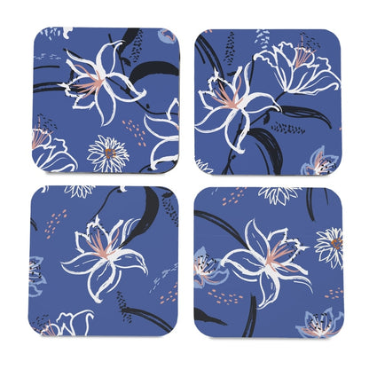 Lily Bloom 4 piece Coaster Set 3.75" x 3.75"