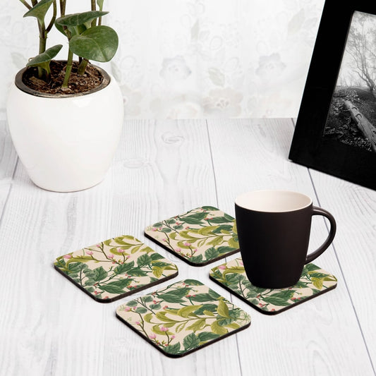 Vintage Floral 4 piece Coaster Set 3.75" x 3.75"