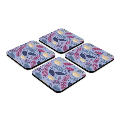 Winter Flowers 4 piece Coaster Set 3.75" x 3.75"