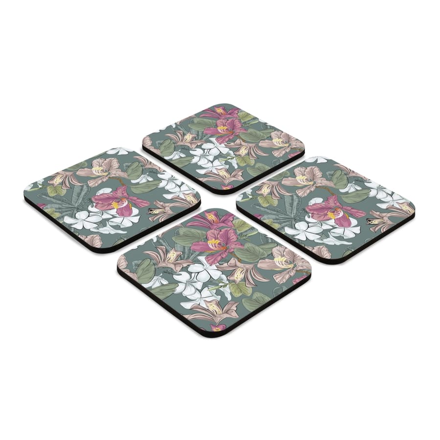 Vintage Jasmine 4 piece Coaster Set 3.75" x 3.75"