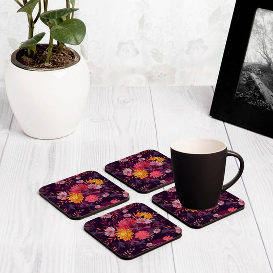Autumn Garden 4 piece Coaster Set 3.75" x 3.75"