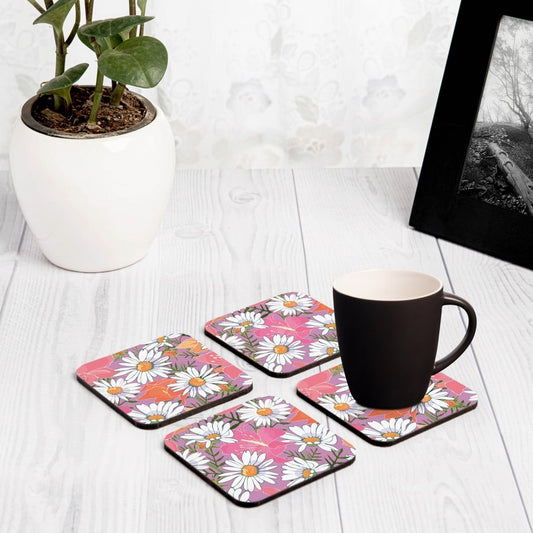 Camomile 4 piece Coaster Set 3.75" x 3.75"