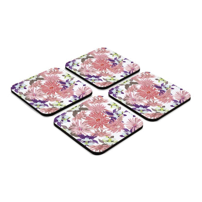 Pink Asters 4 piece Coaster Set 3.75" x 3.75"