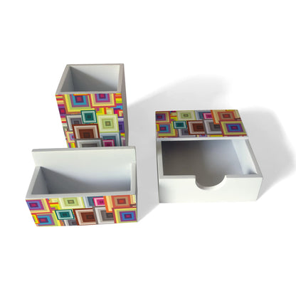 ColorfulSq 3 Piece Desk Organiser
