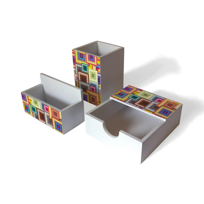 ColorfulSq 3 Piece Desk Organiser