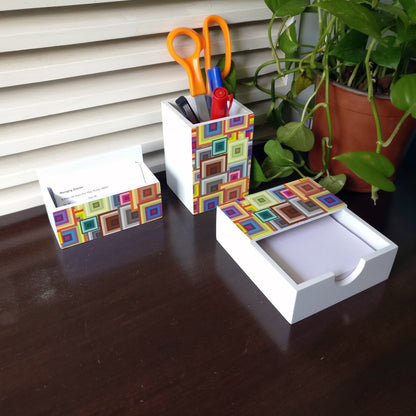 ColorfulSq 3 Piece Desk Organiser