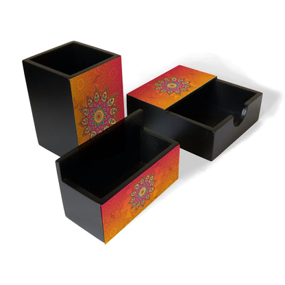 OrangeMandal 3 Piece Desk Organiser