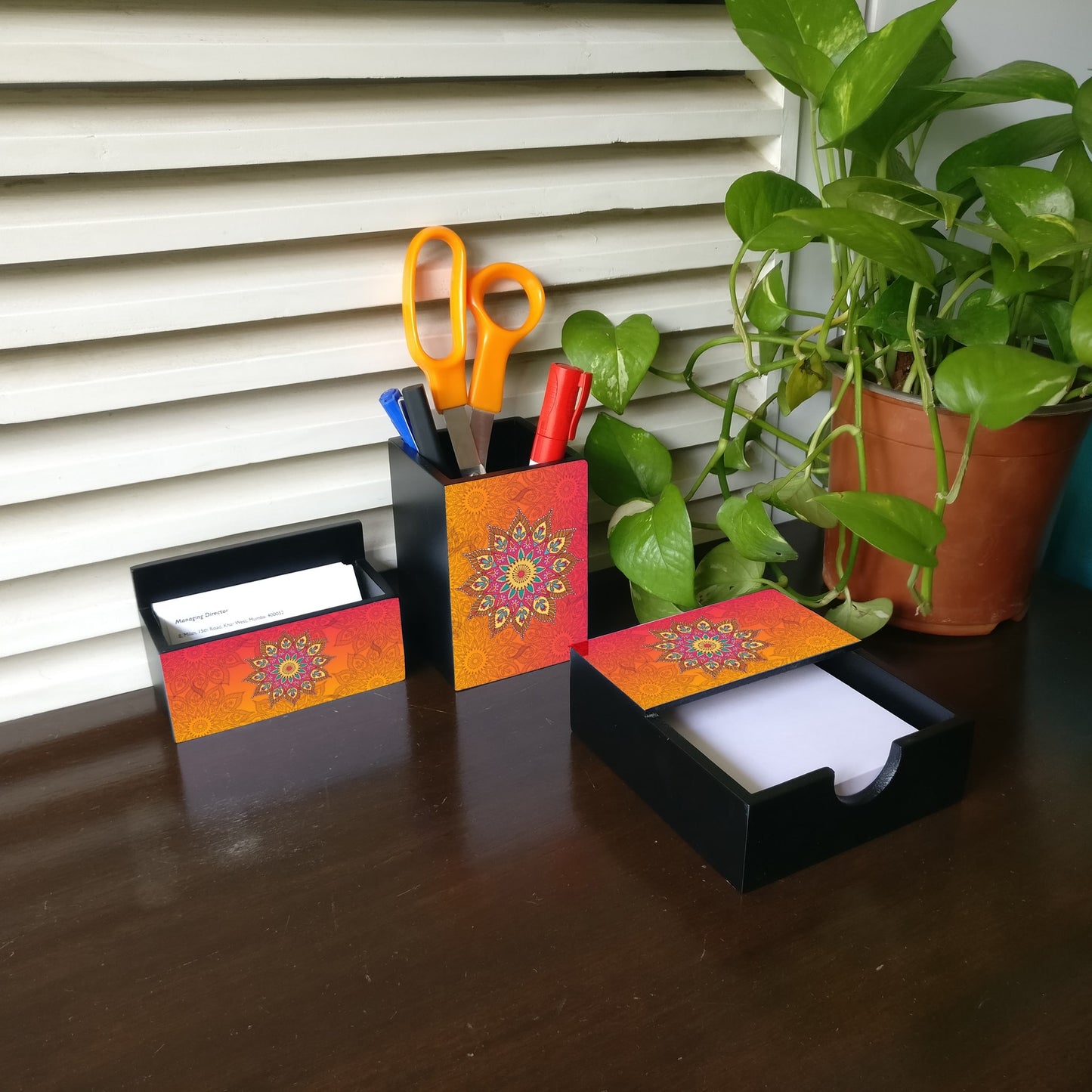 OrangeMandal 3 Piece Desk Organiser