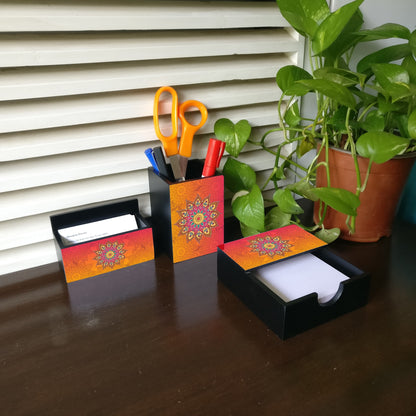 OrangeMandal 3 Piece Desk Organiser