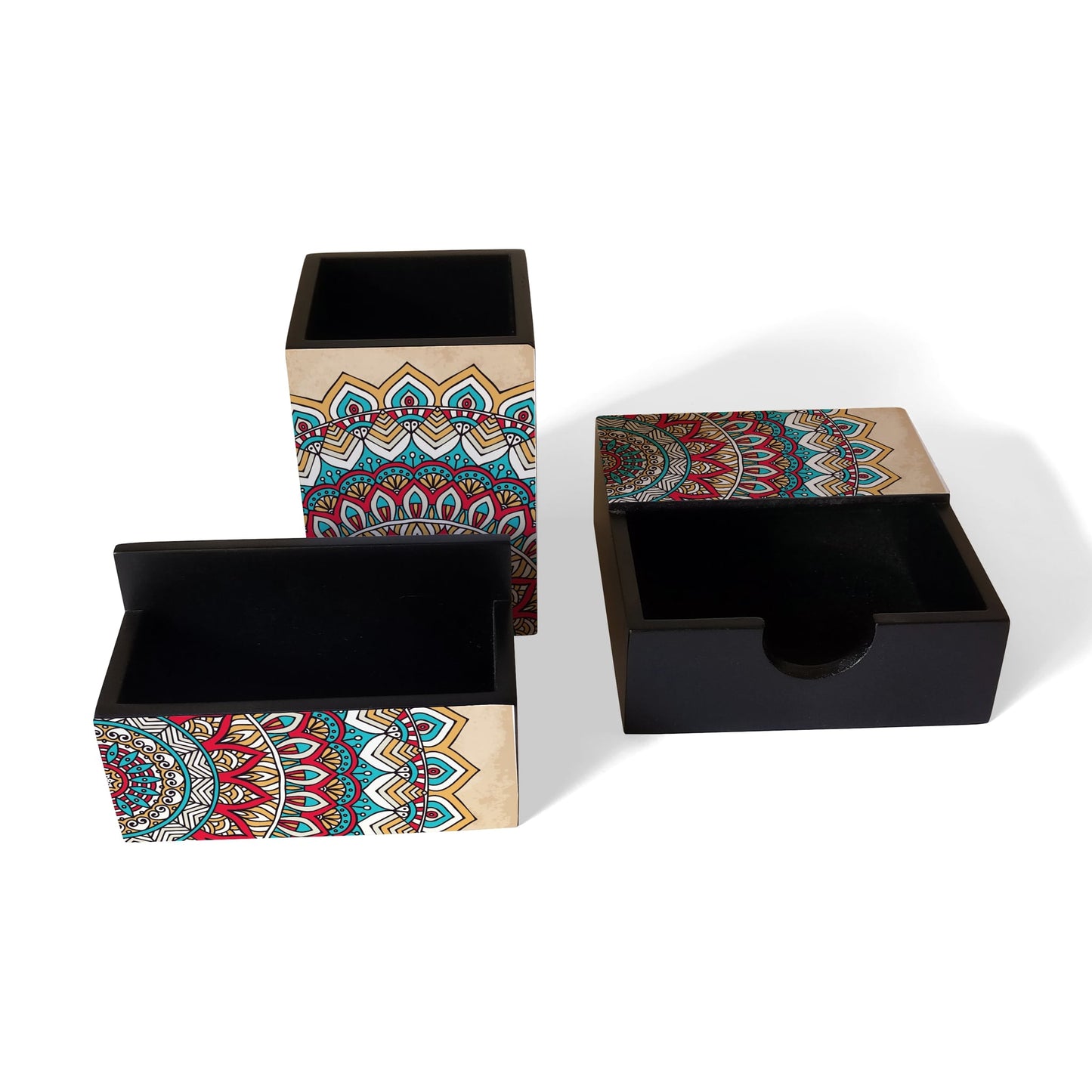 MandalVntg2 3 Piece Desk Organiser