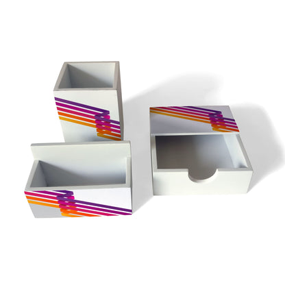 Stripes 3 Piece Desk Organiser