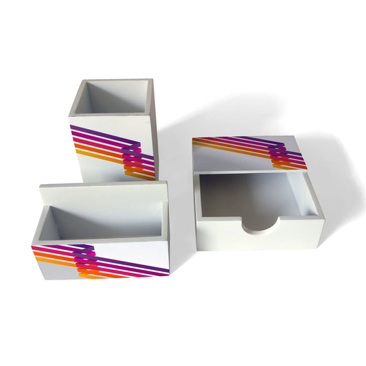 Stripes 3 Piece Desk Organiser