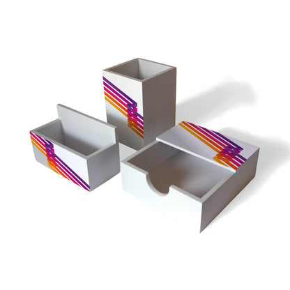 Stripes 3 Piece Desk Organiser
