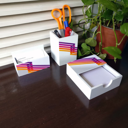 Stripes 3 Piece Desk Organiser