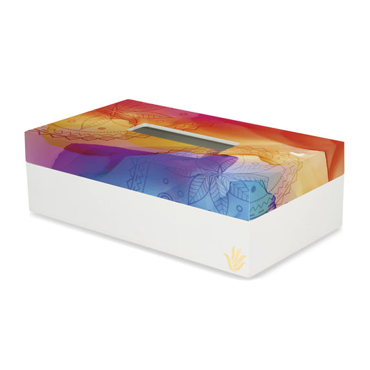 Multi Watercolour Tissue Box 9" x 5" x 2.75" - Main Image
