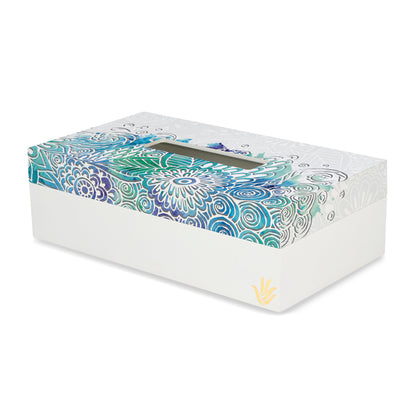 Abstract Flower Tissue Box 9" x 5" x 2.75"