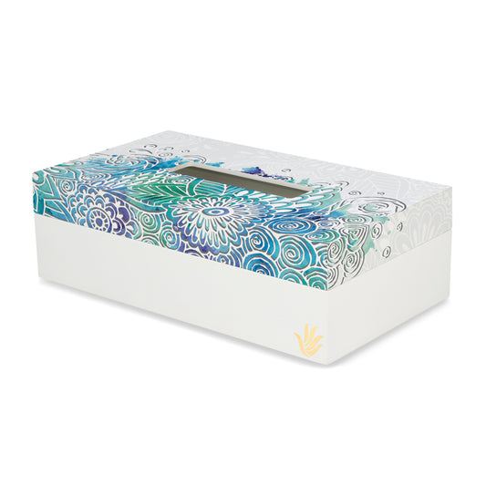 Abstract Flower Tissue Box 9" x 5" x 2.75"
