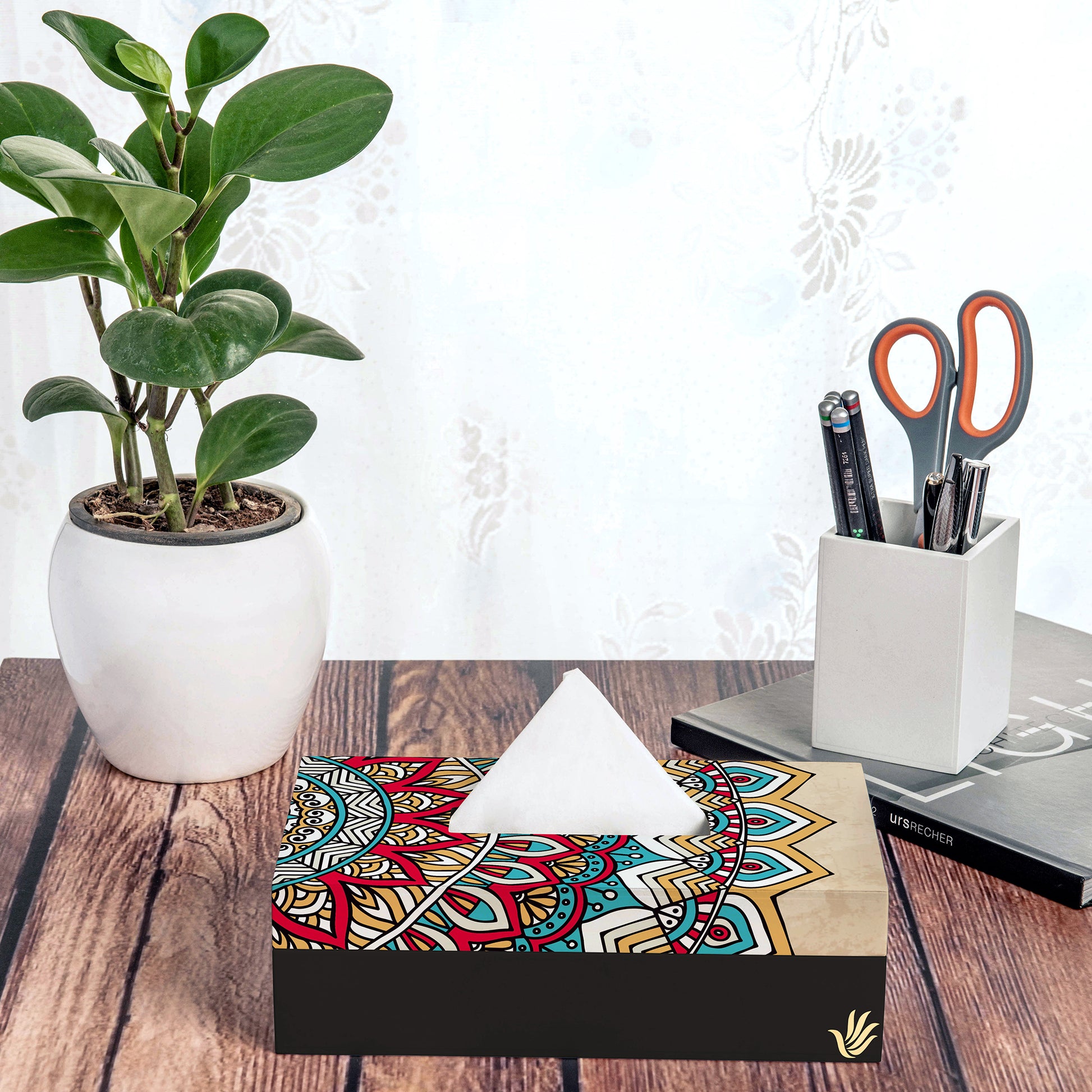 Mandala Vintage 2 Tissue Box 9" x 5" x 2.75" Lifestyle Photo