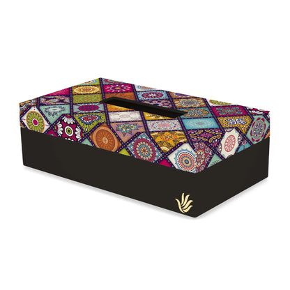 Multi Mandala Tissue Box 9" x 5" x 2.75"