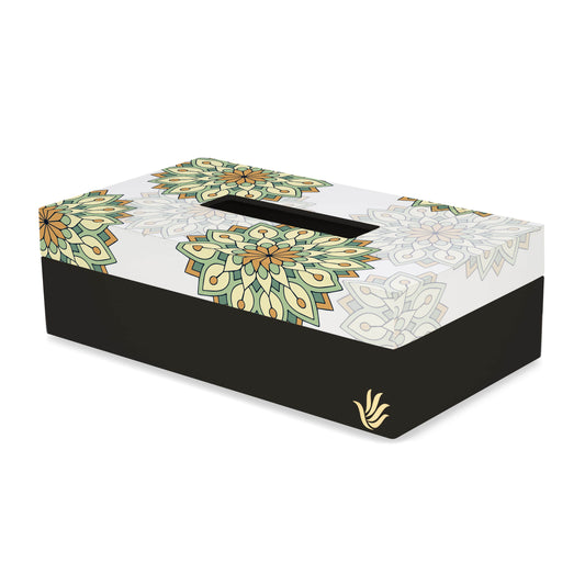 Green Mandala Tissue Box 9" x 5" x 2.75"