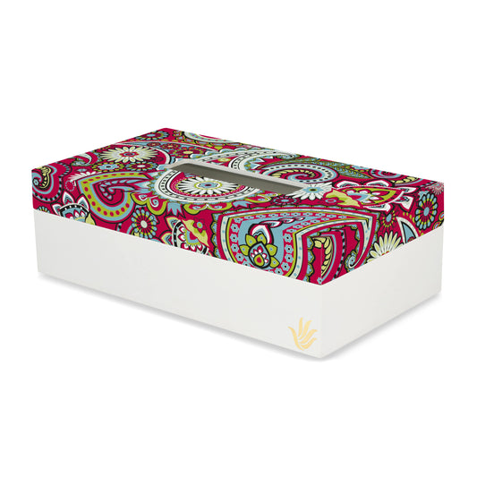 Pink Paisley Tissue Box 9" x 5" x 2.75"