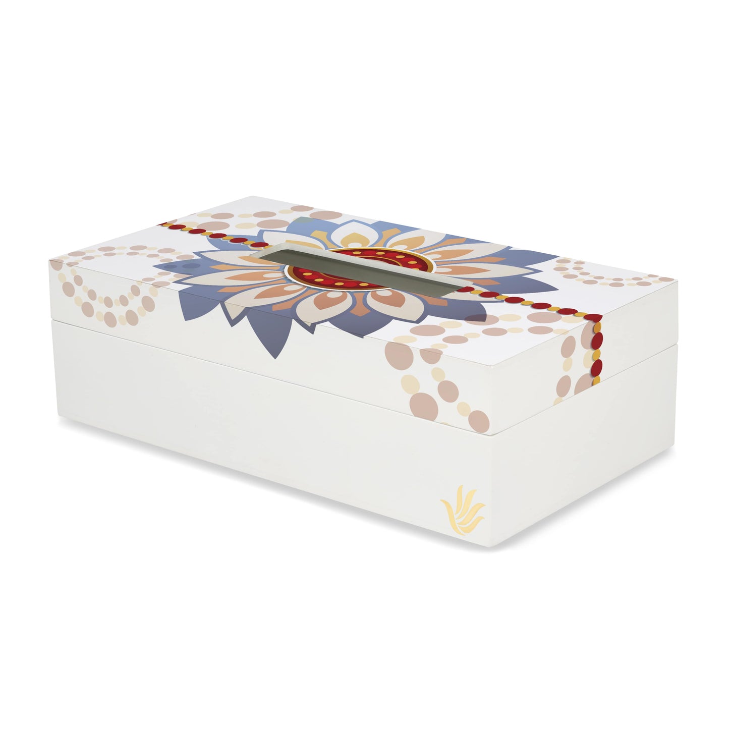 Rakhee Blue Tissue Box 9" x 5" x  2.75" Ht. - Main Image