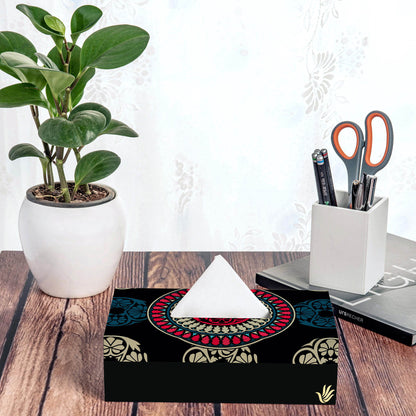 Black Mandala Tissue Box 9" x 5" x 2.75" Ht. - Lifestyle Image