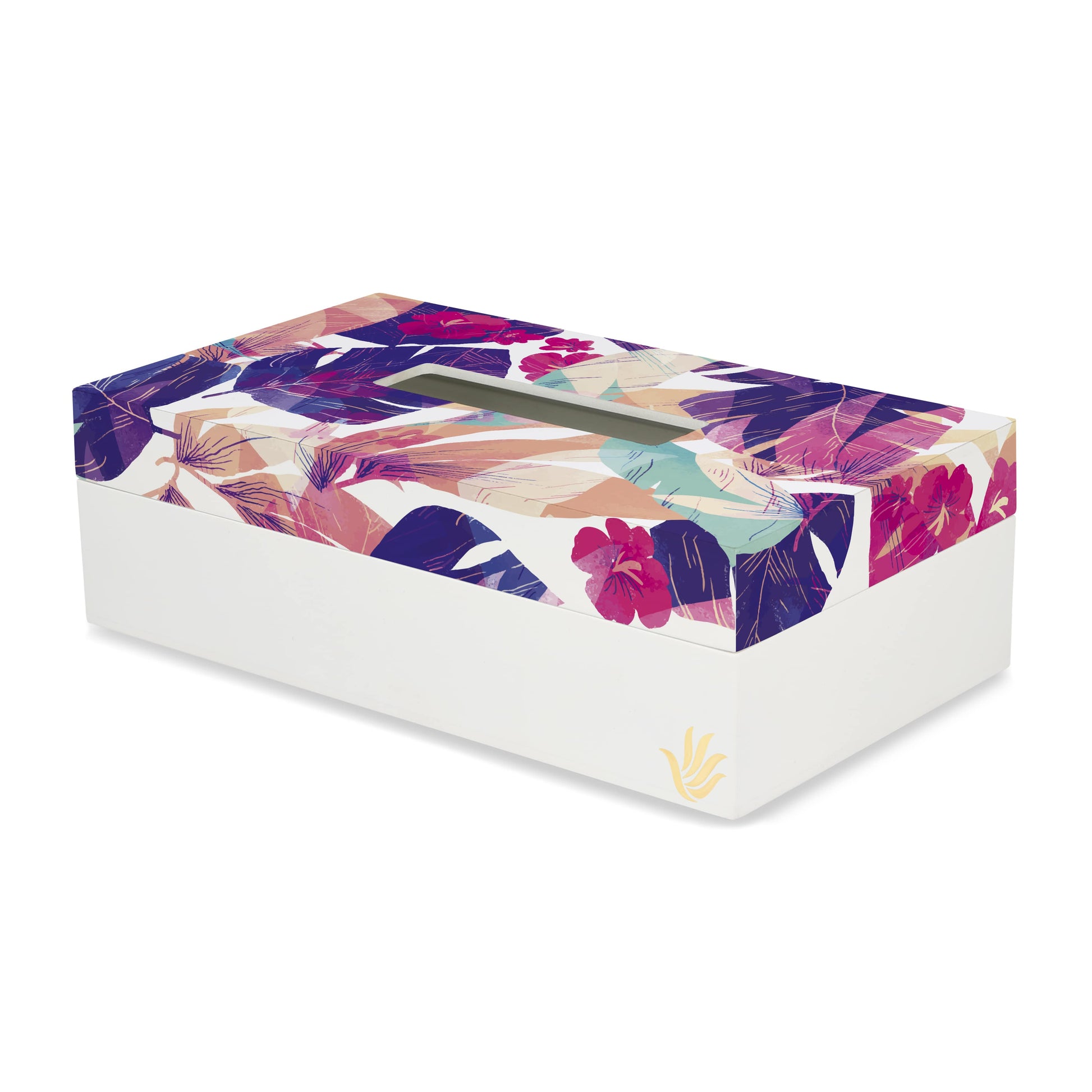Floral Hibiscus Tissue Box 9" x 5" x 2.75" Ht. - Main Image