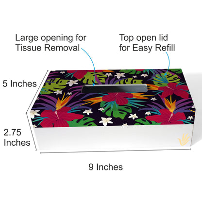 Hawaii Tissue Box 9" x 5" x 2.75" Ht. - Dimension Image