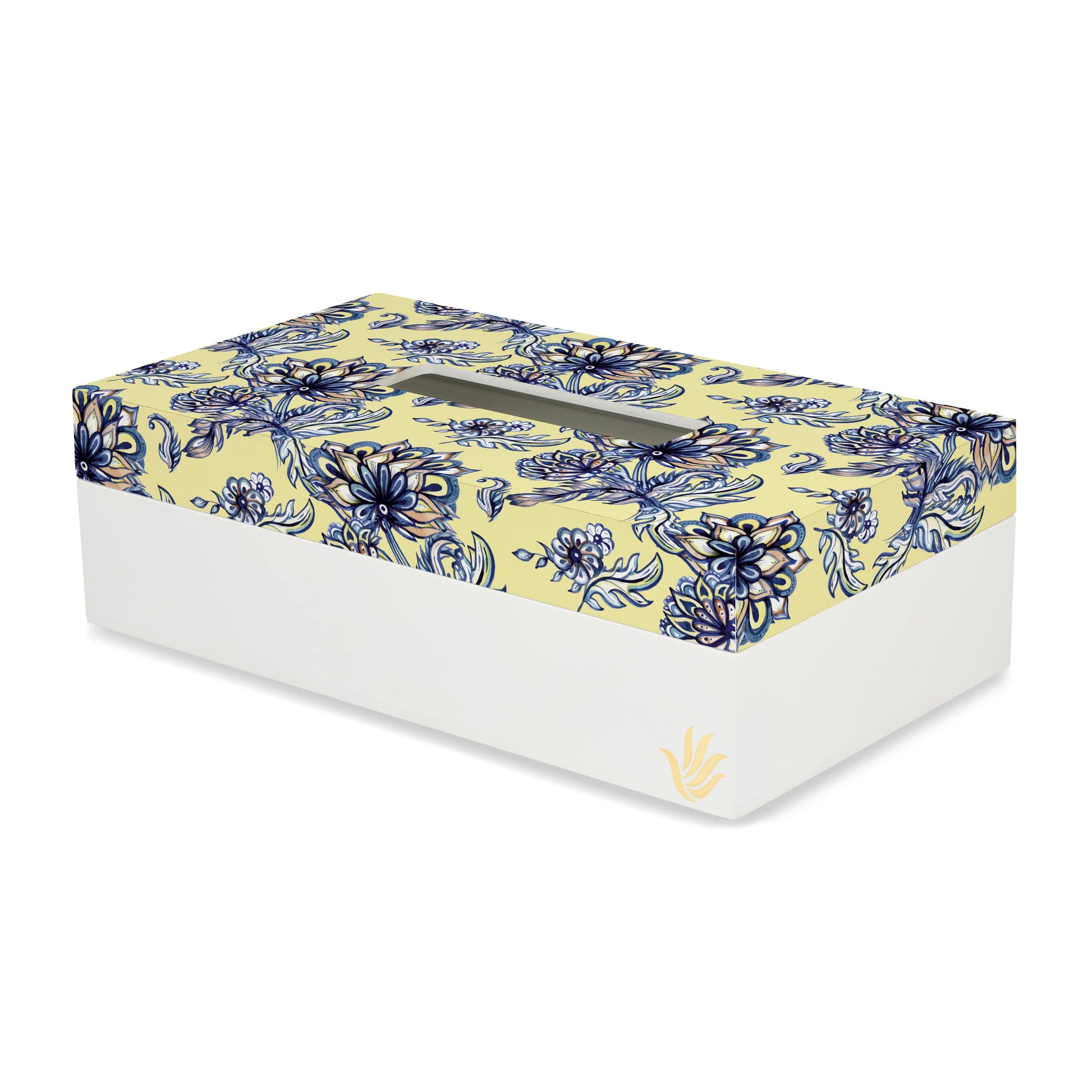 Batik Blue Tissue Box 9" x 5" x 2.75" Ht. - Main Image