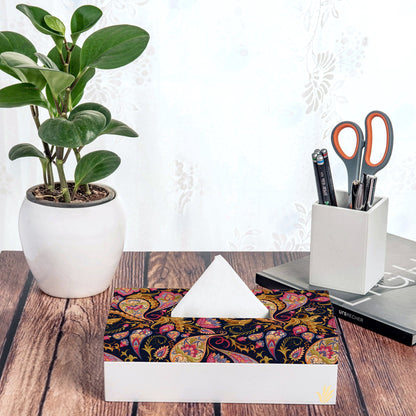 Sameera Navy Tissue Box 9" x 5" x 2.75" Ht. - Lifestyle Image