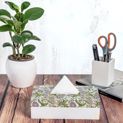 Sameera White Tissue Box 9" x 5" x 2.75" Ht. - Lifestyle Image